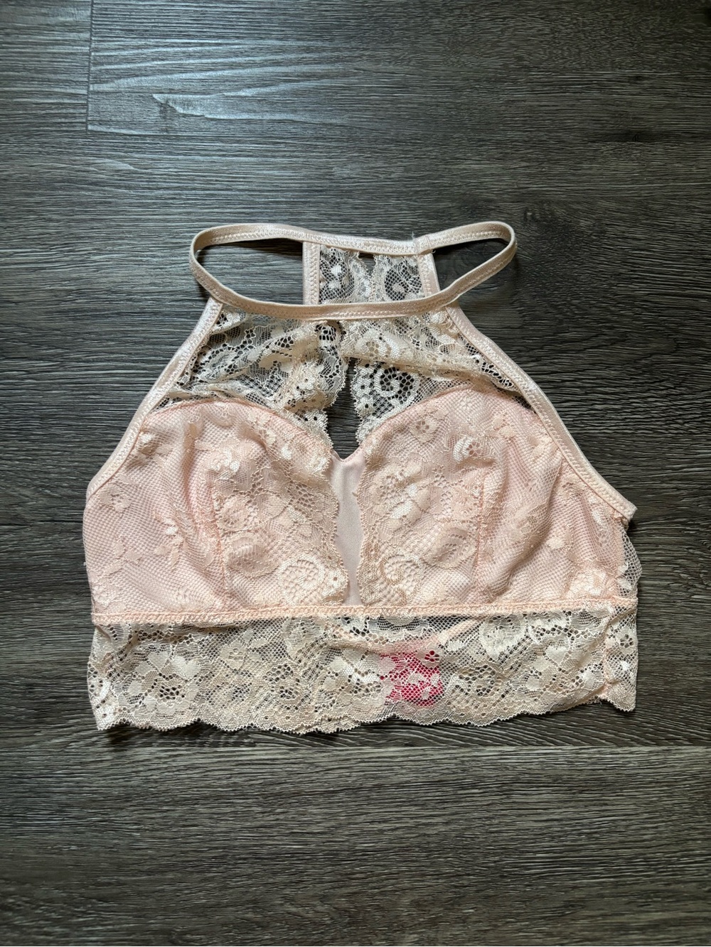 Daytrip Lace Halter Bralette in Light Pink